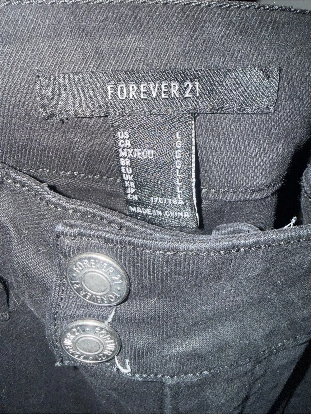 Forever 21 Black Cargo Pants with Snap Pockets